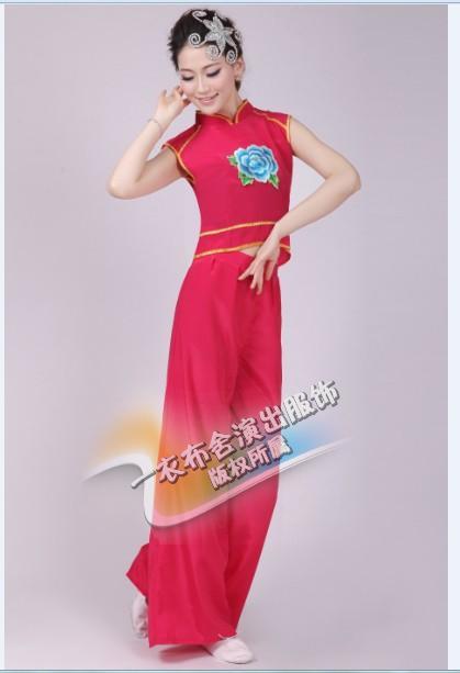 伞舞手绢舞舞台表演服饰烟花三月古典演出服装女民族舞蹈秧歌服